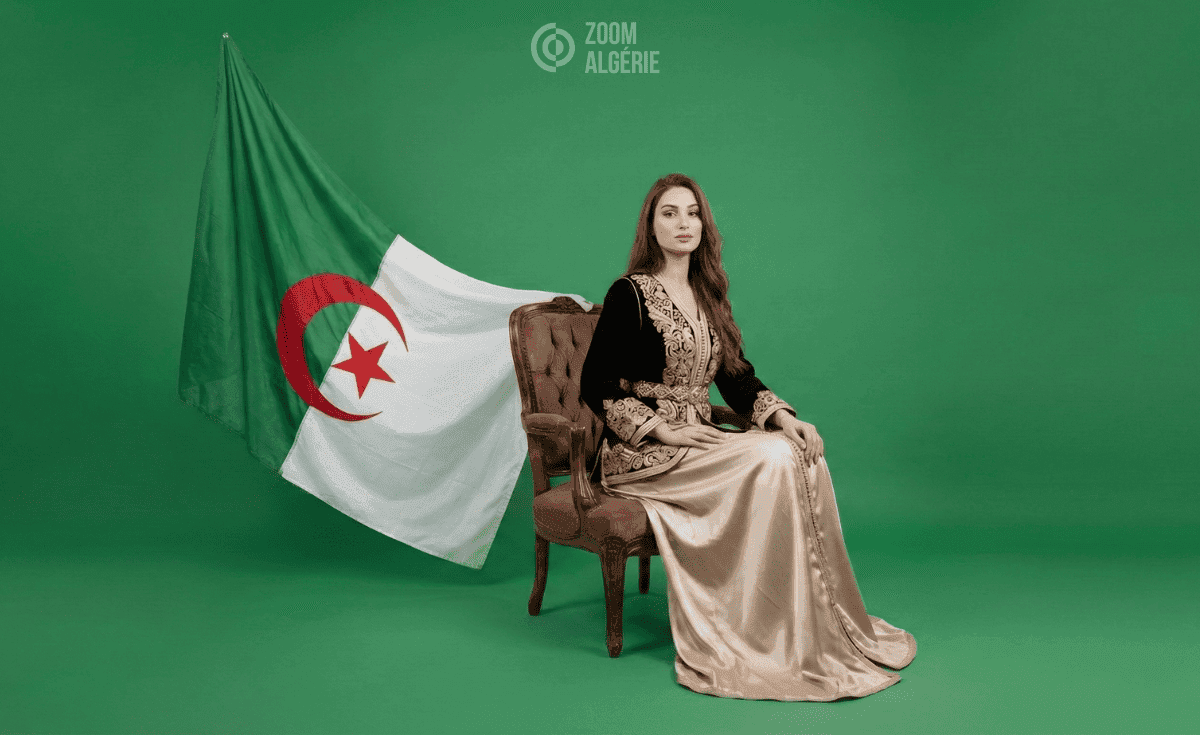 belle femme algérienne avec le caftan algérien
