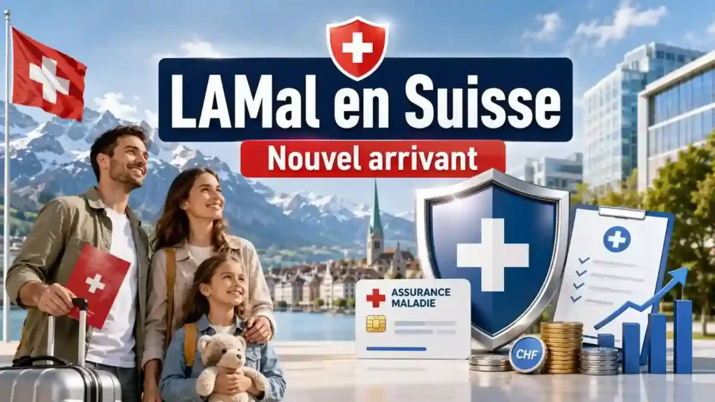 Nouvel arrivant en Suisse comparant l’assurance maladie LAMal, les primes et les franchises