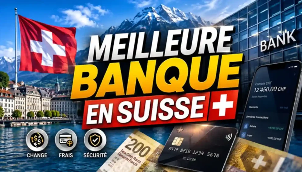 Comparatif des banques en Suisse pour nouveaux résidents et expatriés avec carte, smartphone et francs suisses